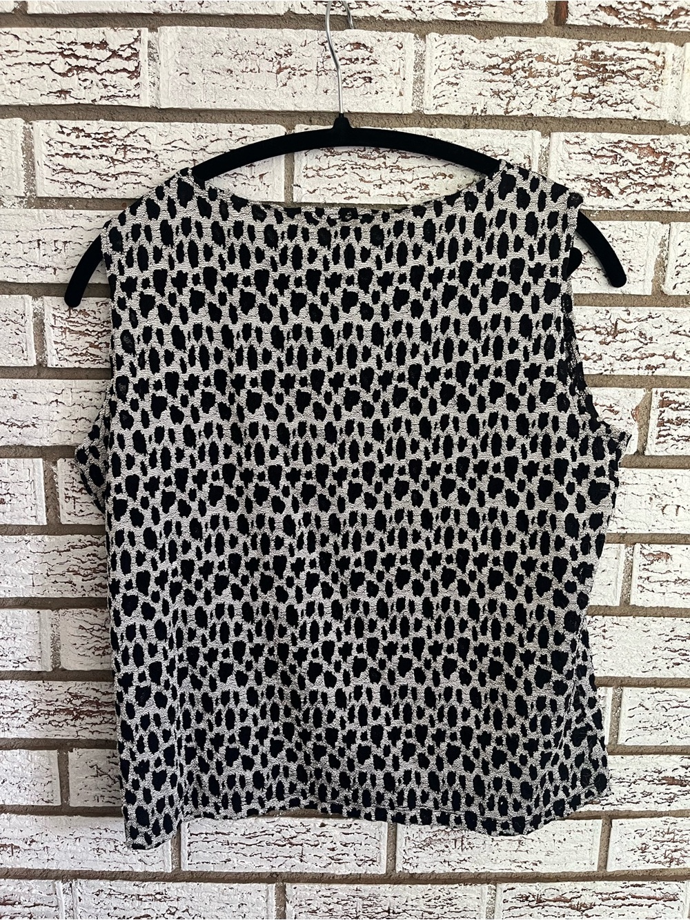 Vintage Kathie Lee Collection silver black leopard tank scoop neck 90s style - Picture 4 of 5